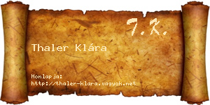 Thaler Klára névjegykártya