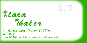 klara thaler business card